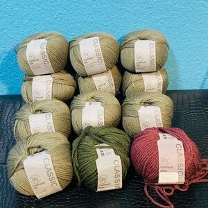 12 Skeins NWT! Rowan RYC Cashsoft DK Classic 57% Merino Wool 10% Cashmere Bundle